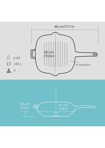 Döküm Kare Izgara Tava Döküm Demir Yekpare Saplı Ölçü 26X26CM. indirimleri