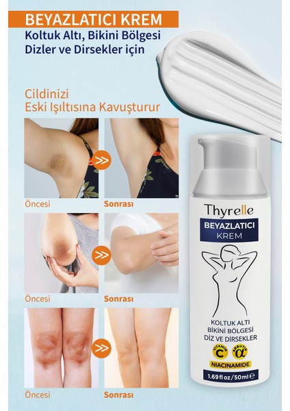 Cilt Beyazlatıcı Krem Leke, Kararma ve Renk Eşitsizliklerine Karşı Etkili Bakım Kremi , 50ML Beyazlatıcı Krem