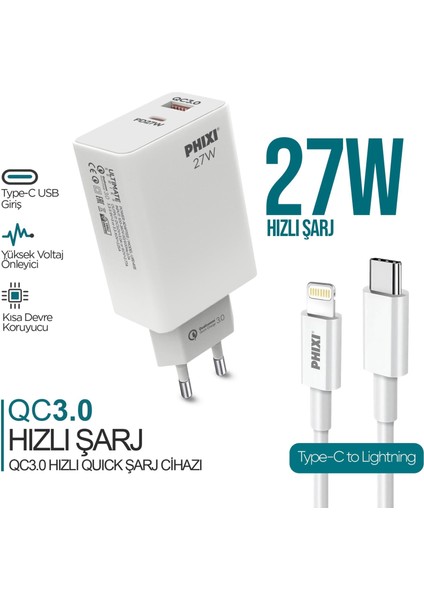 Ultimate UPD4225L 27W Pd Çift Çıkışlı Şarj Cihazı