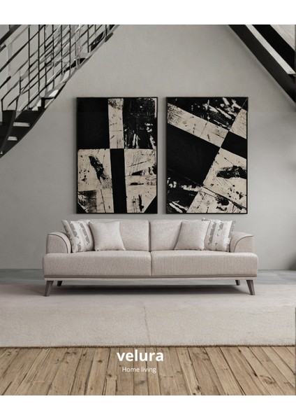 Aden Sırt Mekanizmalı Üçlü Kanepe & 3'lü Koltuk