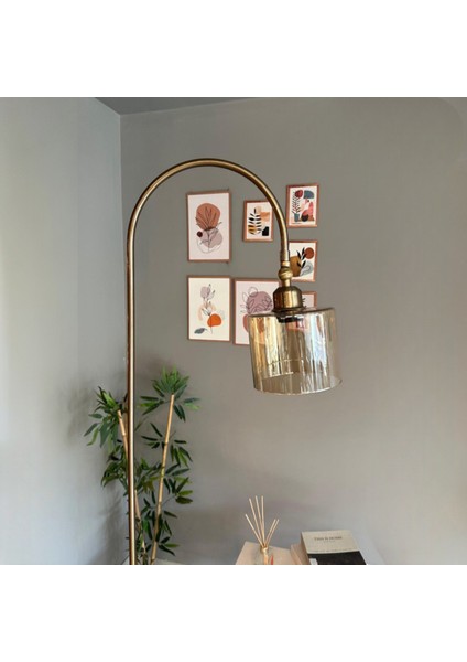 Lille Bal Rengi Cam Lambader Modern Dekoratif Metal Oturma Odası Çalışma Odası Zemin Lambası fiyatları