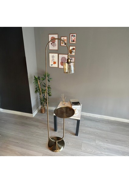 Lille Bal Rengi Cam Lambader Modern Dekoratif Metal Oturma Odası Çalışma Odası Zemin Lambası modelleri