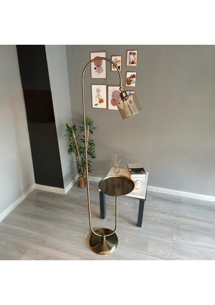 Lille Bal Rengi Cam Lambader Modern Dekoratif Metal Oturma Odası Çalışma Odası Zemin Lambası