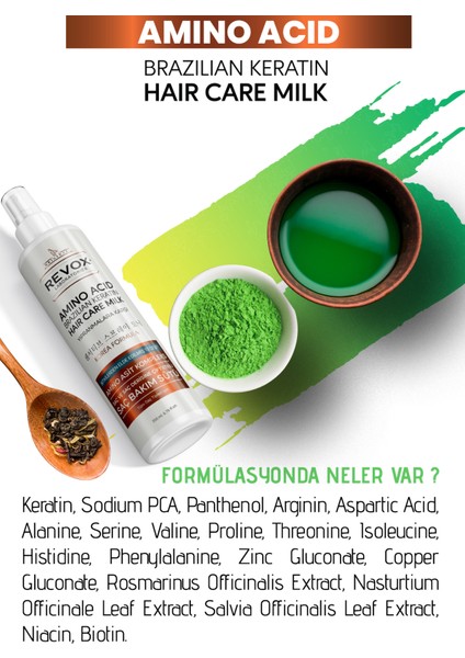 Amino Asit Brezilya Keratin Saç Bakım Sütü, Kolay Tarama, Dolgunluk, Yumuşaklık, Onarıcı Etki modelleri