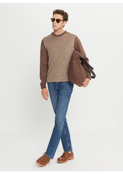 Bisiklet Yaka Standart Kahve - Bej Erkek Kazak ACE049261478_KHJ fiyatları