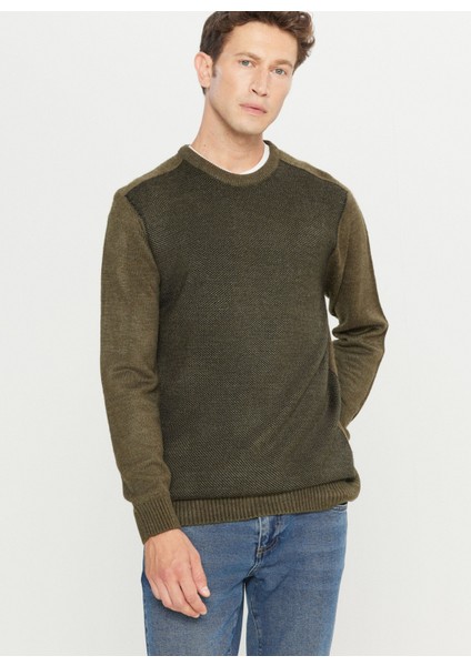 Bisiklet Yaka Standart Siyah - Haki Erkek Kazak ACE049261478_HSY modelleri