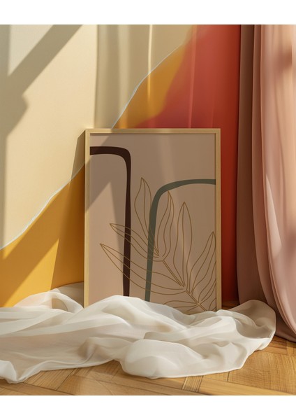 Doğal Formlar Soyut Boho Tarzı Çerçeve Görünümlü 3'lü Set Mdf Poster indirimleri