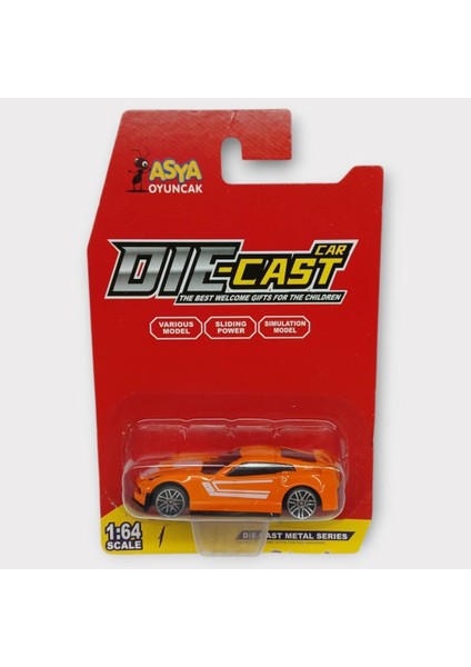 Metal Mini Arabalar 8 cm - Turuncu - 1 (Lisinya) indirimleri