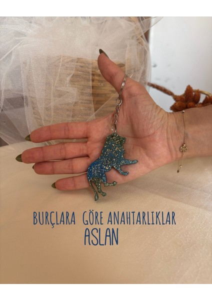 Aslan Burcu Anahtarlık Süs Eşyası Dekoratif Ürün