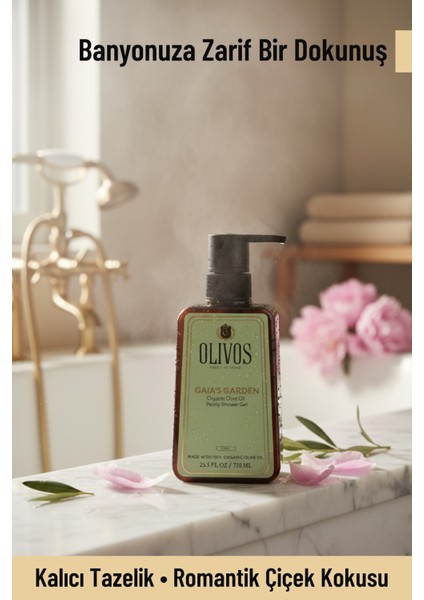 %100 Doğal Şakayık Kokulu Zeytinyağlı Banyo ve Duş Jeli Kuru Cilt Nemlendirici ve Besleyici 750 ml modelleri