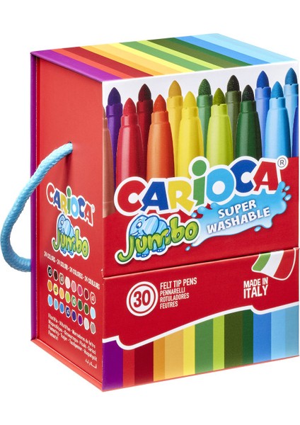 Jumbo Süper Yıkanabilir Keçeli Boya Kalemi 30’lu (Sert Kutu)