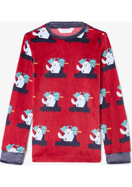 Kırmızı Erkek Çocuk Araba Desenli Pijama Takımı fiyatları