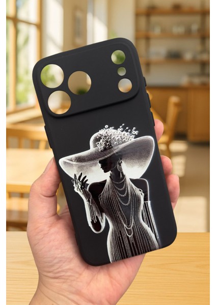 iPhone 17 Pro Max Uyumlu Lady Silikon Darbe Emici Klasik Korumalı Rubber Kılıf