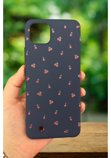 Realme C11 - Mini Kiraz Desenli Silikon Darbe Emici Klasik Korumalı Rubber Kılıf fiyatları
