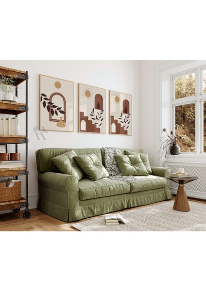 Güneşin Izinde Soyut Çerçeve Görünümlü 3'lü Mdf Poster