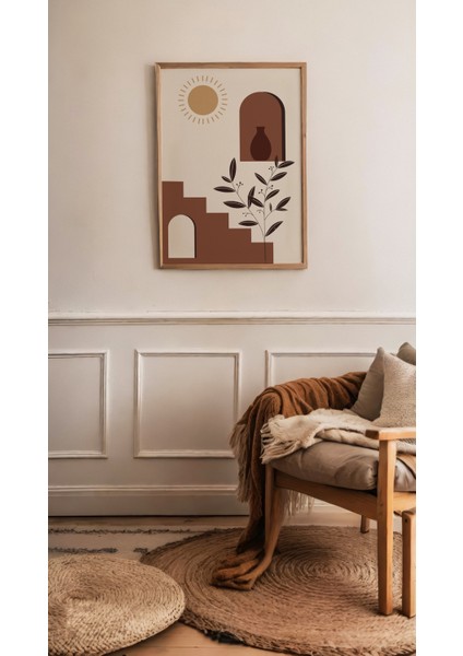 Güneşin Izinde Soyut Çerçeve Görünümlü 3'lü Mdf Poster fiyatları