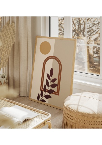 Doğanın Kahve Modu Geometrik Soyut Tasarım 3'lü Set Mdf Poster fiyatları