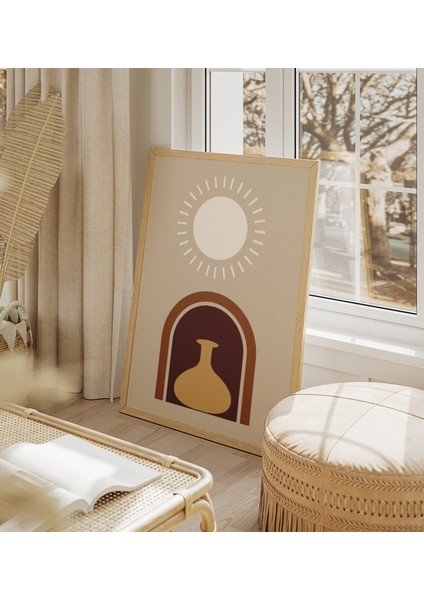 Doğanın Kahve Modu Geometrik Soyut Tasarım 3'lü Set Mdf Poster fırsatları