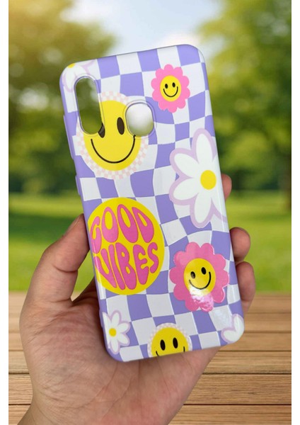 Samsung Galaxy A20 Uyumlu Good Vibes Silikon Darbe Emici Klasik Korumalı Rubber Kılıf