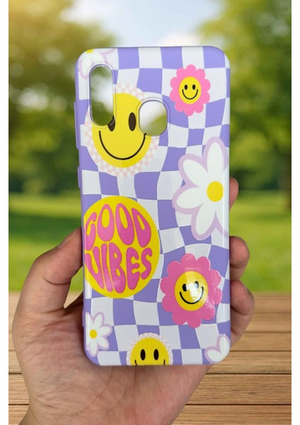 Samsung Galaxy A20 Uyumlu Good Vibes Silikon Darbe Emici Klasik Korumalı Rubber Kılıf fiyatları