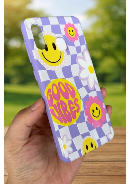 Samsung Galaxy A20 Uyumlu Good Vibes Silikon Darbe Emici Klasik Korumalı Rubber Kılıf modelleri