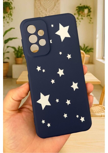 Samsung Galaxy A53 Uyumlu Mini Yıldız Desenli Silikon Darbe Emici Klasik Korumalı Rubber Kılıf
