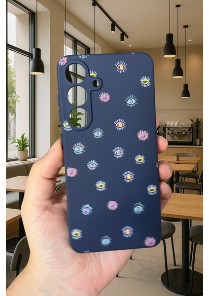 Samsung Galaxy M14 - Mini Evıl Eye Desenli Silikon Darbe Emici Klasik Korumalı Rubber Kılıf fiyatları