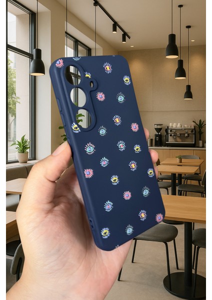 Samsung Galaxy M14 - Mini Evıl Eye Desenli Silikon Darbe Emici Klasik Korumalı Rubber Kılıf modelleri