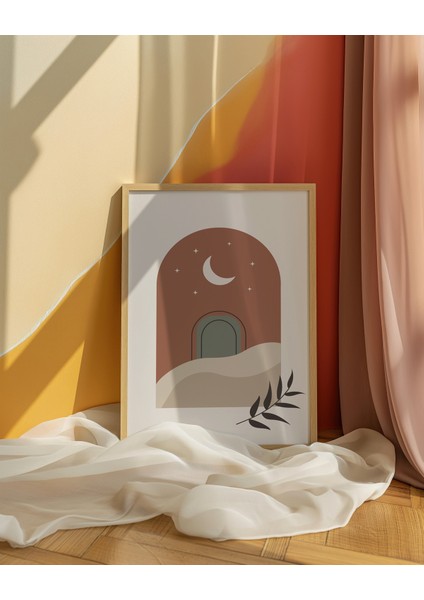 Pastel Arches Soyut Minimalist Tasarım Çerçeve Görünümlü 3'lü Mdf Tablo modelleri