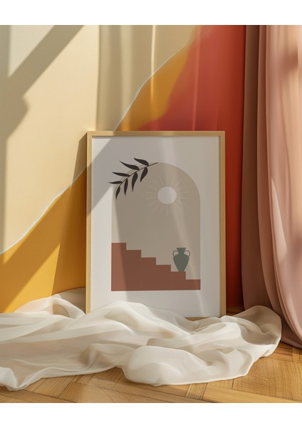 Pastel Arches Soyut Minimalist Tasarım Çerçeve Görünümlü 3'lü Mdf Tablo fırsatları