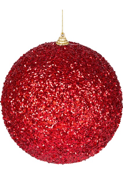 Yılbaşı Topu, Kırmızı - 15 cm