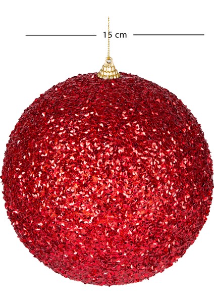 Yılbaşı Topu, Kırmızı - 15 cm modelleri