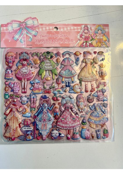 Sticker Prenses Elbise Giydirme Etkinlik Oyunu 2 Kartela Birden MODEL11