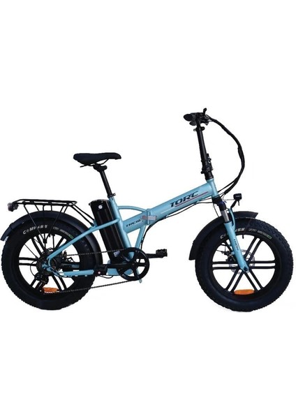 Trc-10 Gaz Kollu Elektrikli Katlanır Bisiklet 420H Md 20 Jant 7 Vites Turkuaz