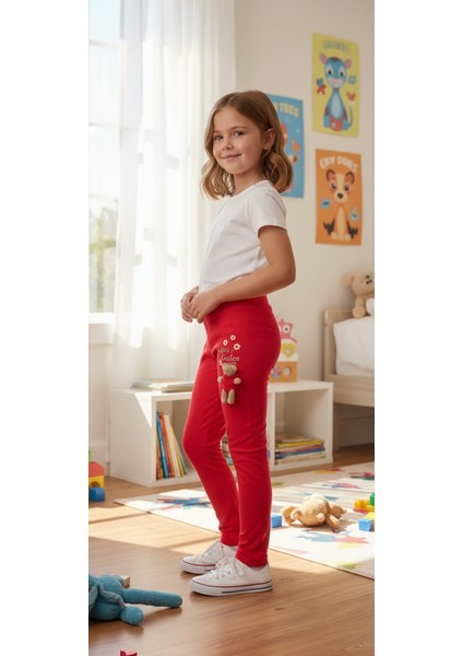 Oyuncak Ayılı Şardonlu Kız Çocuk Tayt