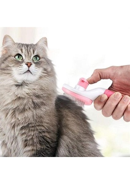 Sıladanal® Kedi Köpek Tüy Toplayıcı Kendini Temizleyebilen Ergonomik Saplı Evcil Hayvan Tarağı Pembe fiyatları