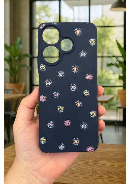 Xiaomi Redmi 13 4g Mini Evıl Eye Desenli Silikon Darbe Emici Klasik Korumalı Rubber Kılıf fiyatları