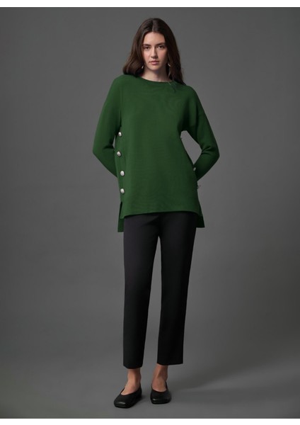 Bisiklet Yaka Düz Nefti Kadın Tunik M1MZ1030240013