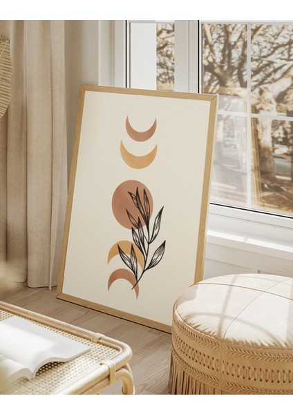 Toprak Tonları ile Sadelik Soyut Çerçeve Görünümlü 3'lü Mdf Tablo fırsatları