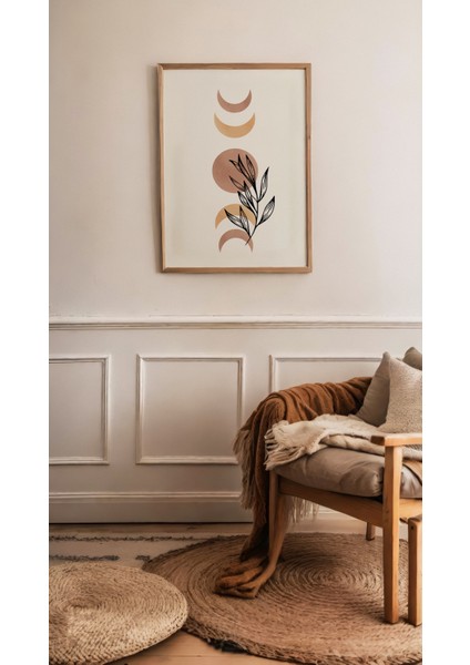 Toprak Tonları ile Sadelik Soyut Çerçeve Görünümlü 3'lü Mdf Tablo