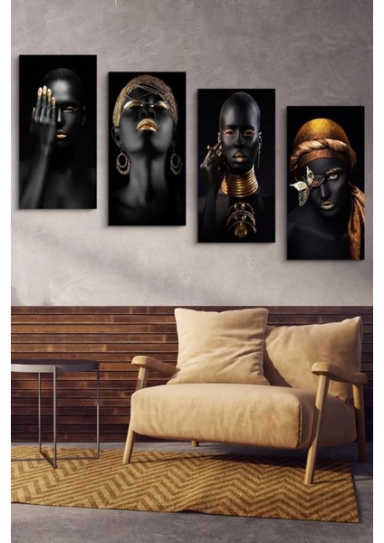 Afrikalı Kadınlar 4'lü Mdf Tablo fiyatları