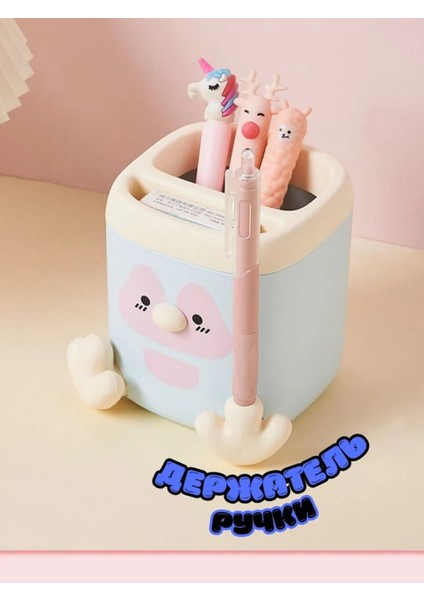 Mavi Renk Sevimli Penguen Kalemlik Kalem Kutusu ve Kalemtıraş 11X9.5X9.5 cm modelleri