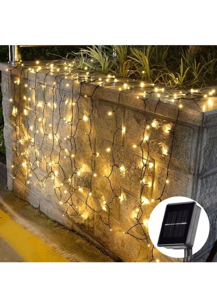 Solar 12 Metre 100 Ledli 8 Mod Dış Bahçe Aydınlatma Dekorasyon Süsleme Güneş Enerjili LED Işık