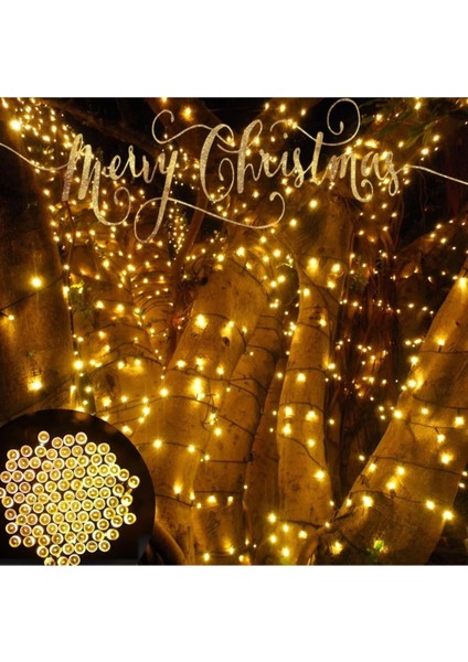 Solar 12 Metre 100 Ledli 8 Mod Dış Bahçe Aydınlatma Dekorasyon Süsleme Güneş Enerjili LED Işık