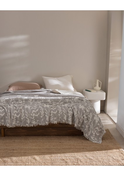 Fabrice Çift Kişilik %100 Pamuk Yatak Örtüsü - Vizon