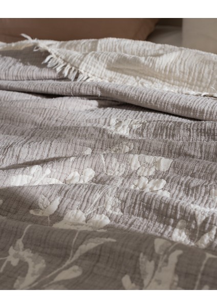 Fabrice Çift Kişilik %100 Pamuk Yatak Örtüsü - Vizon