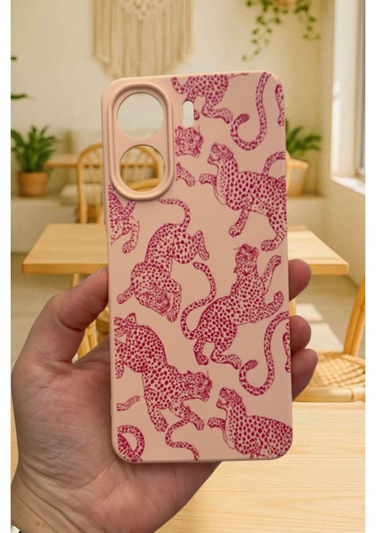 Redmi 13C- Pembe Leopar Desenli Lansman Kamera Korumalı Yumuşak Silikon Rubber Kılıf fiyatları