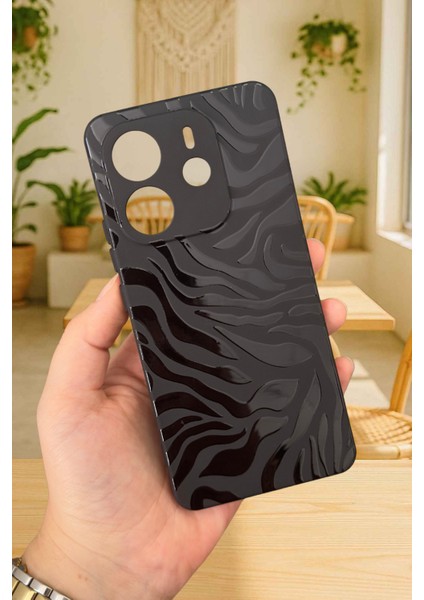 Xiaomi Redmi Note 14 Zebra Desenli Silikon Darbe Emici Klasik Korumalı Rubber Kılıf
