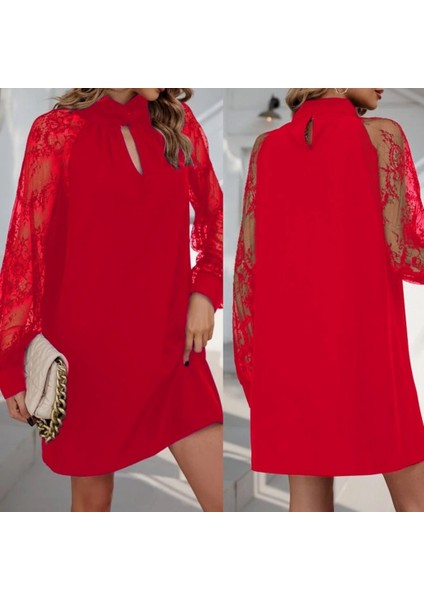 Kadın Uzun Kollu Damla Detaylı Sandy Mini Elbise modelleri