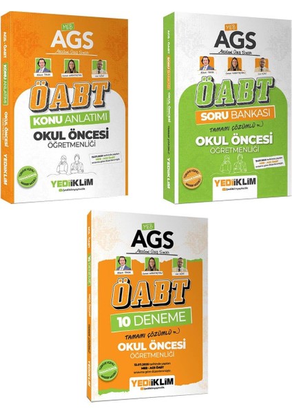 Yediiklim 2026 Meb Ags Öabt Okul Öncesi Öğretmenliği Konu+Soru+Deneme Seti